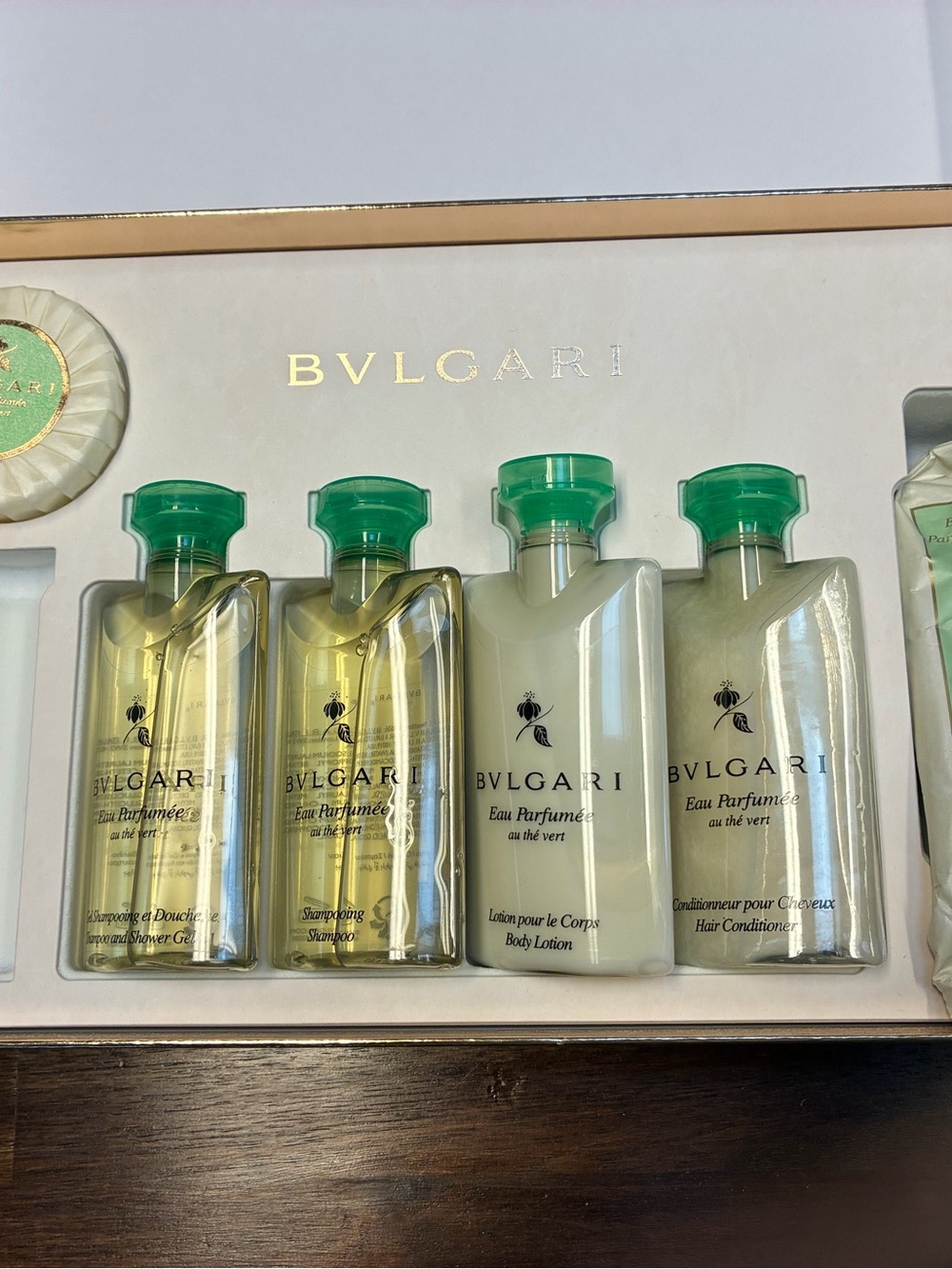Bvlgari Women’s Skincare Travel Set - Green and Gold Accents